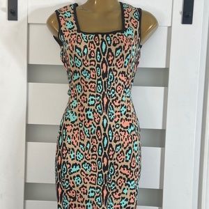BCBGmaxazria Cheetah Bandage Bodycon Dress Size S